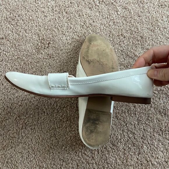 Zara White Glossy Pointy Flats - Picture 3 of 4